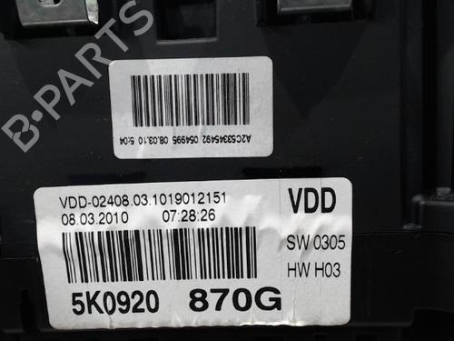 Instrument cluster VW GOLF VI (5K1) 2.0 TDI | BP25628763C47 