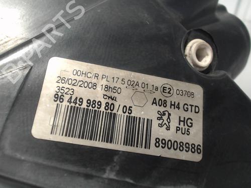 Left headlight PEUGEOT 1007 (KM_) 1.6 HDi | BP29711871C28 