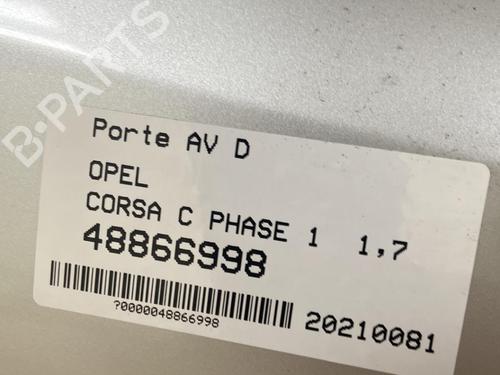 Dør højre fortil OPEL CORSA C (X01) 1.7 DI (F08, F68) (65 hp) 25650870