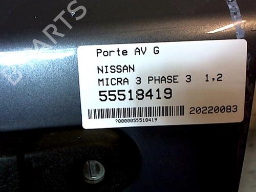 Used Left front door NISSAN MICRA III (K12) 1.2 16V (65 hp) 25645148