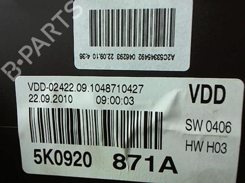 Instrument cluster VW GOLF VI (5K1) 1.6 TDI | BP25630395C47 