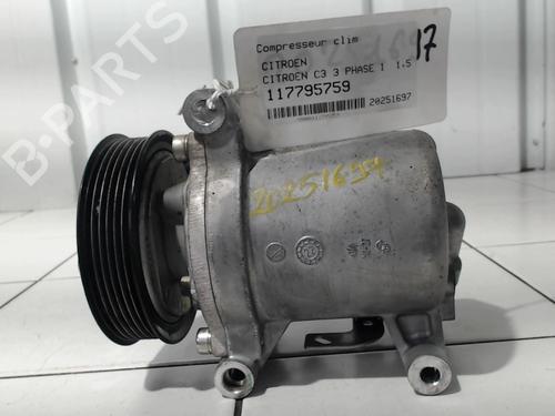 Used AC compressor CITROËN C3 III (SX) 1.5 BlueHDi 100 (SXYHYP, SXYHTU) (102 hp) 31355115