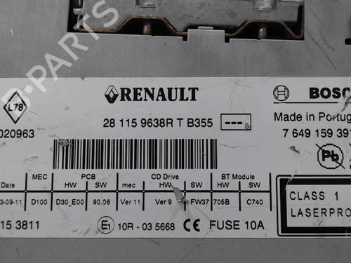 Used Radio Radio RENAULT SCÉNIC III (JZ0/1_) 1.5 dCi (110 hp) 25639229 25639229