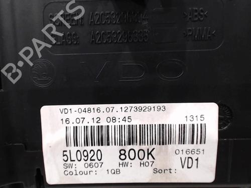 Instrument cluster SKODA YETI (5L) 1.6 TDI | BP25636272C47 