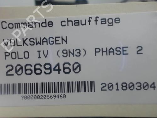 Commande Chauffage VW POLO (9N_, 9A_) 1.4 TDI | BP25648811I5 
