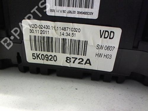 Instrument cluster VW GOLF VI (5K1) 1.6 TDI | BP25635578C47