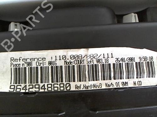 Used Instrument cluster Instrument cluster PEUGEOT 406 Coupe (8C) 2.2 HDI (133 hp) 25637978 25637978