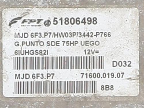 Used Engine control unit (ECU) Engine control unit (ECU) FIAT GRANDE PUNTO (199_) 1.3 D Multijet (75 hp) 25660077 25660077