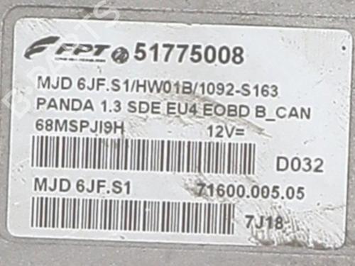 Engine control unit (ECU) FIAT PANDA (169_) 1.3 D Multijet (169.AXC1A) | BP40502004M57 - Image 2