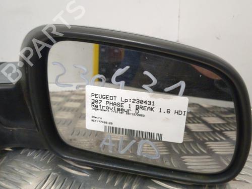 Right mirror PEUGEOT 307 SW (3H) 1.6 HDI 110 | BP25655802C27 