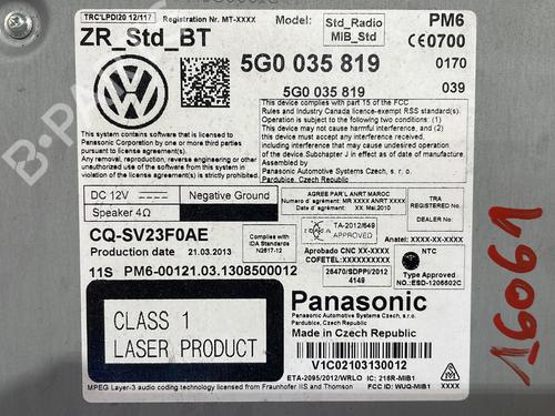 Radio VW GOLF VII (5G1, BQ1, BE1, BE2) 2.0 TDI 4motion | BP25666574E6 