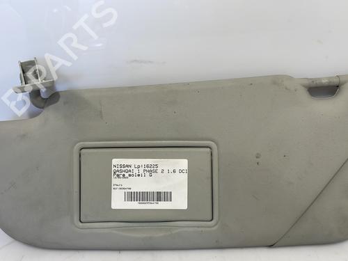 Used Left sun visor NISSAN QASHQAI I (J10, NJ10) 1.6 dCi (130 hp) 25866754