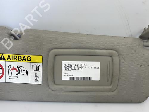 Høyre solskjerm RENAULT CAPTUR I (J5_, H5_) 1.5 dCi 90 (J5N4, J5M5, J5MW, J5M6, J5AL, J5AJ) (90 hp) 25669144