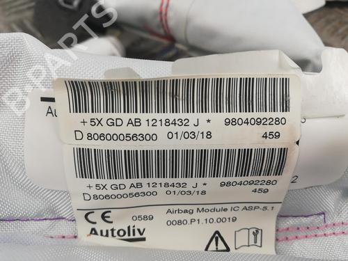 Used Right curtain airbag PEUGEOT 208 I (CA_, CC_) 1.2 VTI 82 (82 hp) 25670286