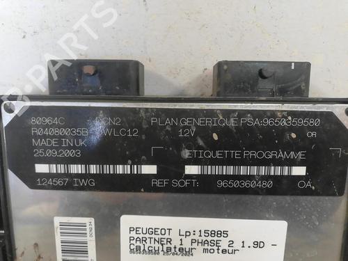 Computer motormanagement PEUGEOT PARTNER Box Body/MPV (5_, G_) 1.9 D (69 hp) 25667377