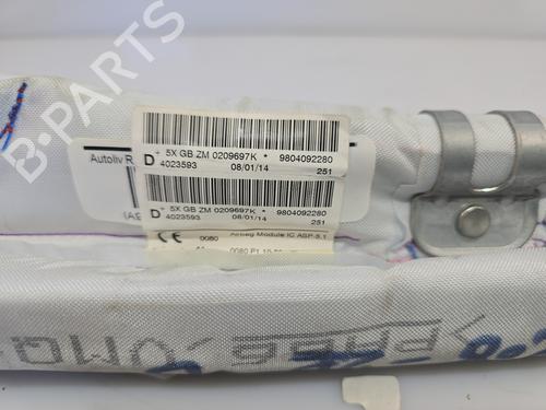 Right curtain airbag PEUGEOT 208 I (CA_, CC_) 1.6 THP | BP25663620C12