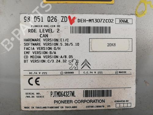 Radio PEUGEOT 208 I (CA_, CC_) 1.6 HDi / BlueHDi 75 | BP25664804E6