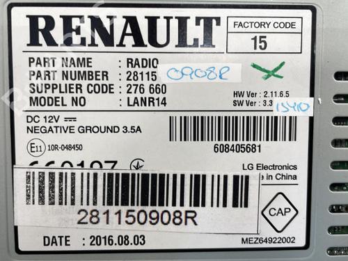 Bilradio RENAULT SCÉNIC IV (J9_) 1.2 TCe 130 | BP25669518E6 