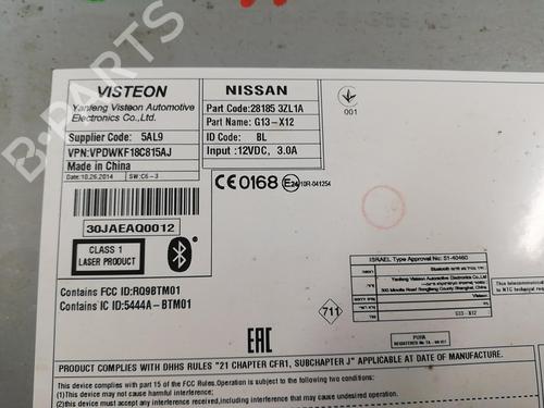 Used Radio NISSAN PULSAR Hatchback (C13) 1.5 dCi (110 hp) 25665151