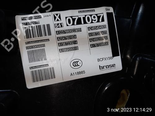 Front right window mechanism MERCEDES-BENZ GLA-CLASS (X156) GLA 200 CDI / d (156.908) | BP15833813C23 