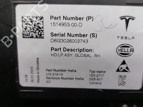 Right headlight TESLA MODEL Y (5YJY) Long Range All-wheel Drive | BP31945904C29 