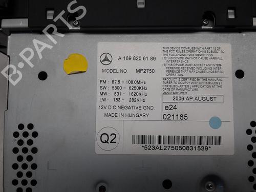 Radio MERCEDES-BENZ B-CLASS Sports Tourer (W245) B 180 CDI (245.207) | BP27228038E6 