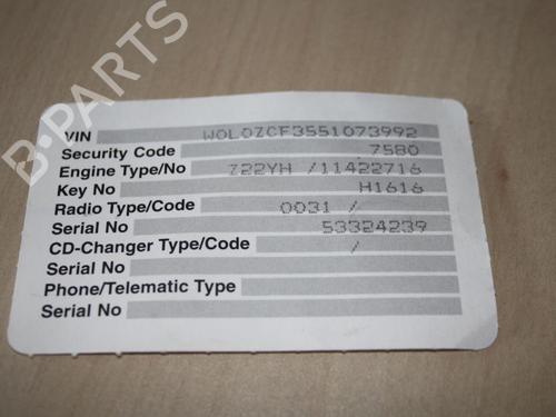 Radio OPEL VECTRA C Estate (Z02) 2.2 direct (F35) | BP27230334E6 