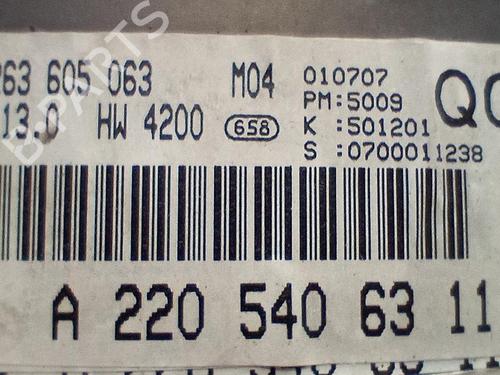 Instrument cluster MERCEDES-BENZ S-CLASS (W220) S 320 CDI (220.026, 220.126) | BP27228973C47 