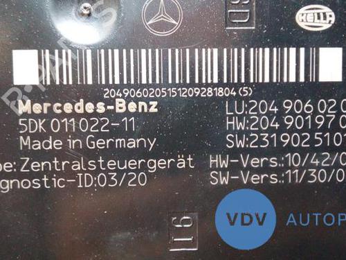 Electronic module MERCEDES-BENZ C-CLASS (W204) C 200 CDI (204.001) | BP25943726M83 