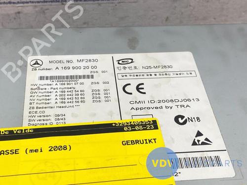 Radio MERCEDES-BENZ A-CLASS (W169) A 180 CDI (169.007, 169.307) | BP25952453E6 
