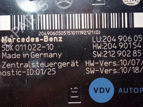 Electronic module MERCEDES-BENZ C-CLASS (W204) C 200 CDI (204.001) | BP25943676M83 