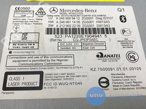 Radio MERCEDES-BENZ GLA-CLASS (X156) GLA 200 CDI / d (156.908) | BP25958374E6 