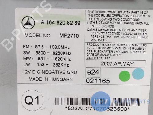 Radio MERCEDES-BENZ M-CLASS (W164) ML 280 CDI 4-matic (164.120) | BP25943029E6 