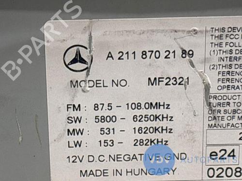 Radio MERCEDES-BENZ E-CLASS (W211) E 220 CDI (211.006) | BP29568053E6 