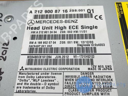 Radio MERCEDES-BENZ E-CLASS Convertible (A207) E 350 CDI (207.423) | BP25971084E6 