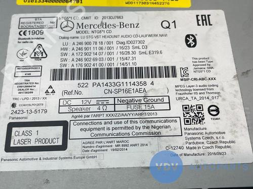 Radio MERCEDES-BENZ CLA Coupe (C117) CLA 220 CDI / d (117.303) | BP25967460E6 