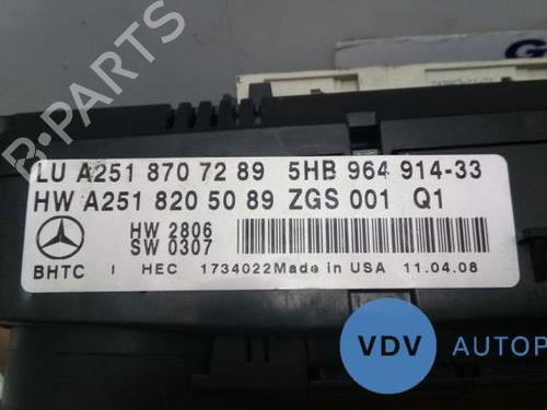 Climate control MERCEDES-BENZ R-CLASS (W251, V251) R 300 CDI (251.021, 251.121, 251.026, 251.126) | BP25943883I5 