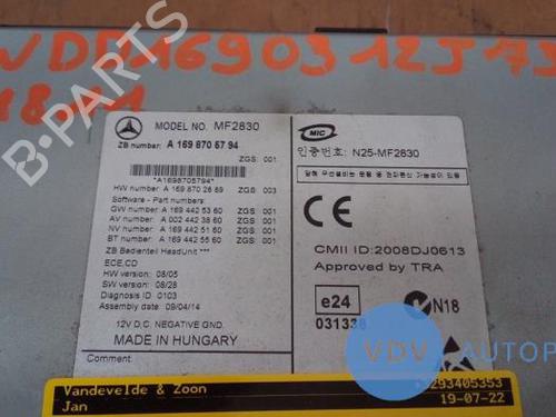 Radio MERCEDES-BENZ A-CLASS (W169) A 160 (169.031, 169.331) | BP25942753E6 