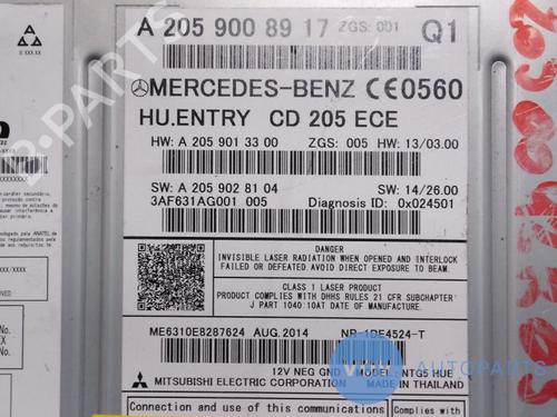 Bilradio MERCEDES-BENZ C-CLASS (W205) C 200 (205.042) | BP25942972E6 