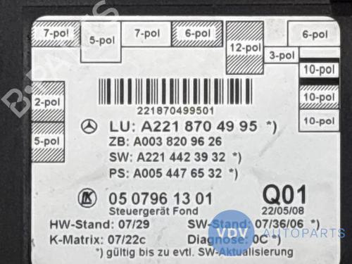 Electronic module MERCEDES-BENZ S-CLASS (W221, V221) S 320 CDI 4-matic (221.080, 221.180) | BP27396294M83 