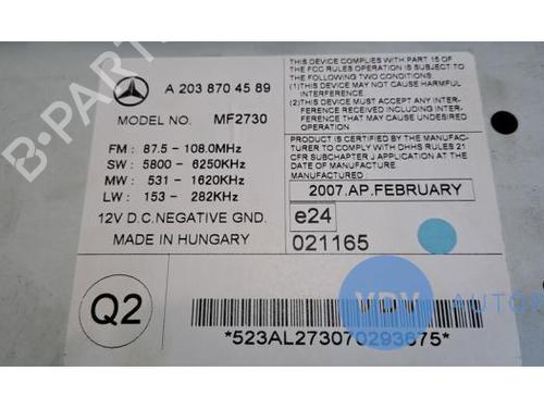 Bilradio MERCEDES-BENZ C-CLASS (W203) C 200 CDI (203.007) | BP25962491E6 