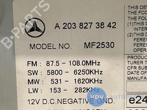 Autoradio MERCEDES-BENZ C-CLASS (W203) C 200 CDI (203.007) | BP29964156E6