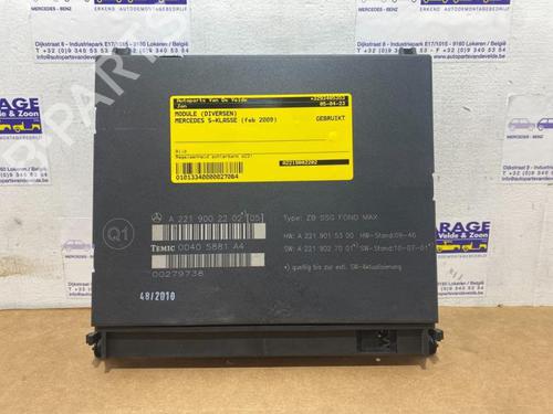 Used Electronic module Electronic module MERCEDES-BENZ S-CLASS (W221, V221) S 350 BlueTec (221.026, 221.126) (258 hp) 38851713 38851713