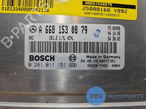Engine control unit (ECU) MERCEDES-BENZ A-CLASS (W168) A 170 CDI (168.009, 168.109) | BP27498008M57 