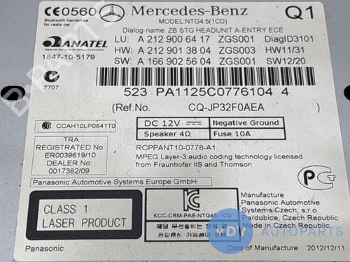 Radio MERCEDES-BENZ CLS Shooting Brake (X218) CLS 250 CDI / BlueTEC / d (218.903, 218.904) | BP27645993E6 