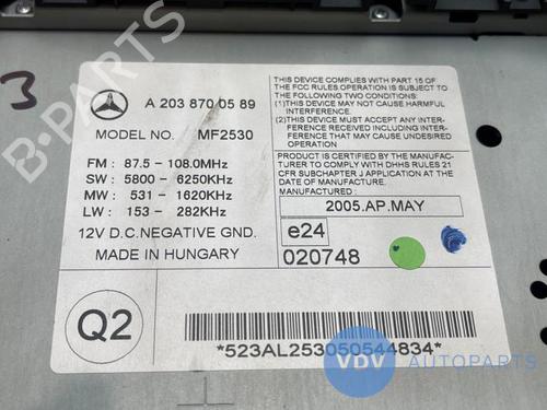 Bilradio MERCEDES-BENZ C-CLASS (W203) C 200 CDI (203.007) | BP25969805E6 