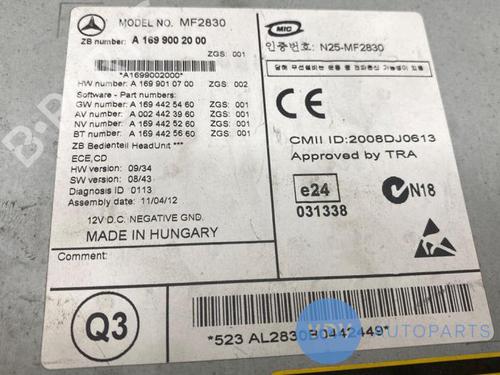 Radio MERCEDES-BENZ B-CLASS Sports Tourer (W245) B 170 (245.232) | BP25956212E6 