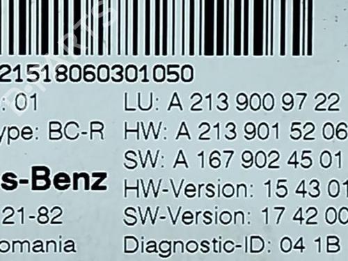 Electronic module MERCEDES-BENZ E-CLASS (W213) E 200 d (213.013) | BP38817557M83 - Image 2