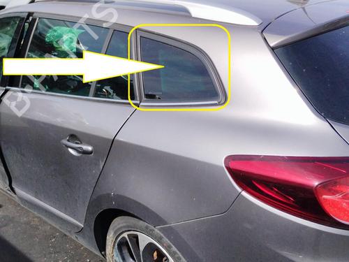 Dør rude ventre bagtil Dør rude ventre bagtil RENAULT MEGANE III Grandtour (KZ0/1) 1.2 TCe (KZ16, KZ28) (132 hp) 36516445 36516445