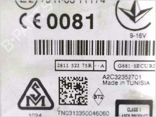 Radio RENAULT MEGANE III Grandtour (KZ0/1) 1.5 dCi (KZ09, KZ0D, KZ1G, KZ29, KZ14, KZ1W, KZ10, KZ1F,... | BP27291519E6 